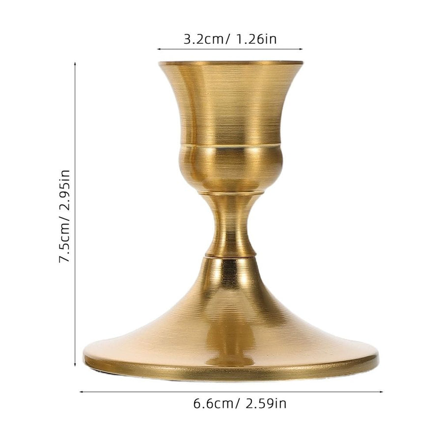 Elegant Brass Taper Candle Holders Golden Wedding Centerpiece Decor 2Pcs