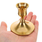 Elegant Brass Taper Candle Holders Golden Wedding Centerpiece Decor 2Pcs
