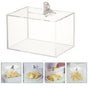 Clear Donation Box with Lock Acrylic Transparent Suggestion Box for Fundraising and Voting Use