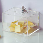 Clear Donation Box with Lock Acrylic Transparent Suggestion Box for Fundraising and Voting Use