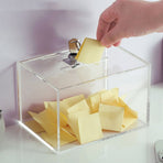 Clear Donation Box with Lock Acrylic Transparent Suggestion Box for Fundraising and Voting Use