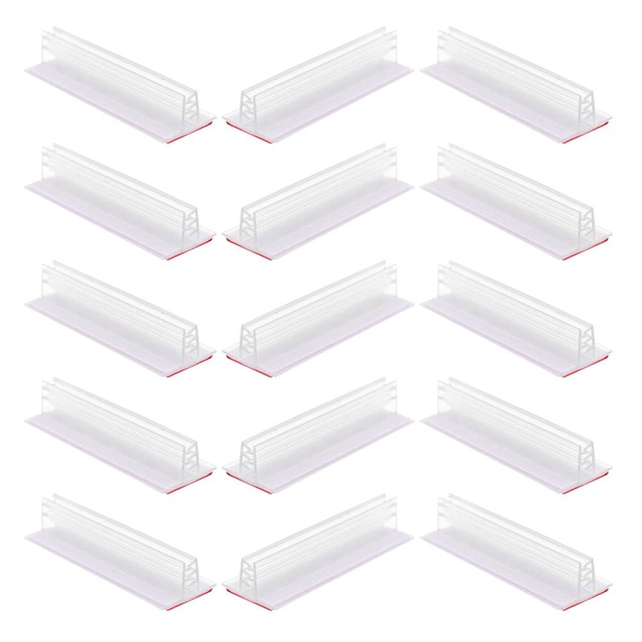 15Pcs Self Adhesive Sign Holder Stand Transparent PVC Display for Counter and Poster Boards