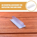 15Pcs Self Adhesive Sign Holder Stand Transparent PVC Display for Counter and Poster Boards
