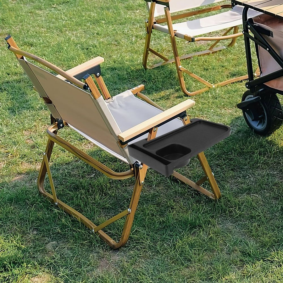 Recliner Beverage Tray Black ABS Plastic for Outdoor and Patio