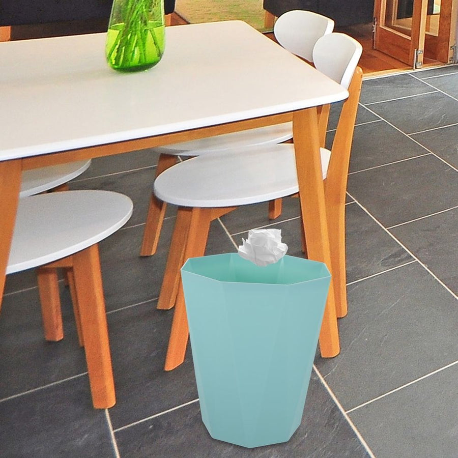 Home Rubbish Bin Green Plastic Waste Bucket Ideal for Bathroom Bedroom Kitchen