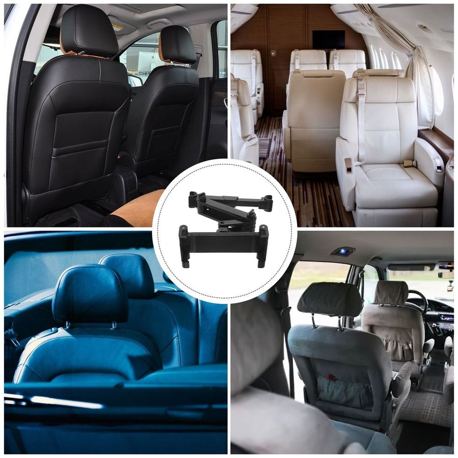 Car Headrest Phone Holder Backseat Mount Adjustable Black Tablet Stand