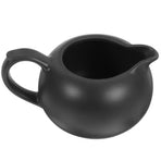Black Ceramic Creamer with Handle and Unique Spout for Home Use, Keeps Table Neat and Tidy