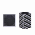 Coin capsule box set of 50 pieces, 5x5cm transparent plastic coin holder with black pad, used for collecting coins