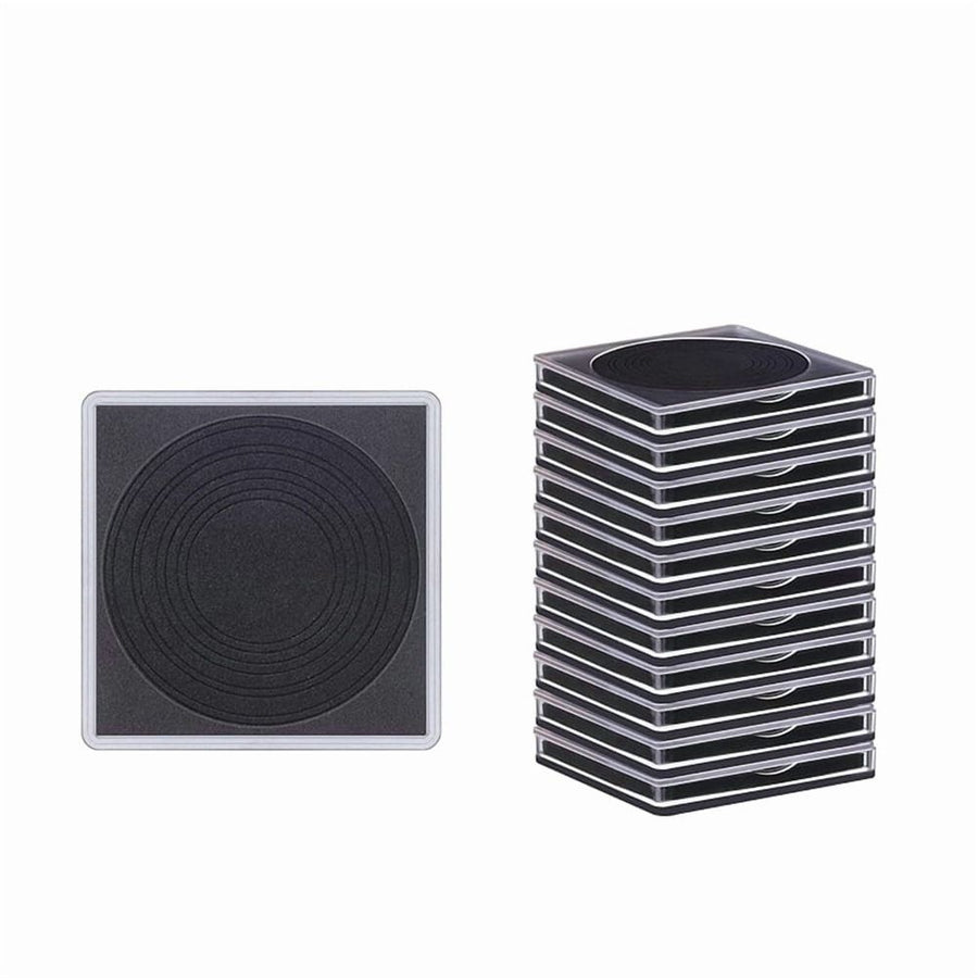 Coin capsule box set of 50 pieces, 5x5cm transparent plastic coin holder with black pad, used for collecting coins