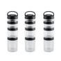 3X Stackable Snack Containers for Kids and Adult, 4 Stackable Snack Cups for School and Travel Transparent Black