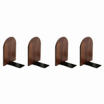 Wooden Bookends Heavy Duty Bookshelf Anti-Slip Bookends(4pcs)