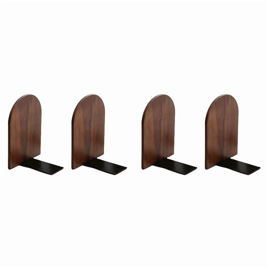 Wooden Bookends Heavy Duty Bookshelf Anti-Slip Bookends(4pcs)