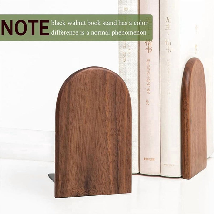 Wooden Bookends Heavy Duty Bookshelf Anti-Slip Bookends(4pcs)