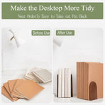 Wooden Bookends Heavy Duty Bookshelf Anti-Slip Bookends(4pcs)