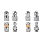 8X Sewer Jetter Nozzle for Pressure Washer,Drain Cleaning Tips,Rotating Button Nose with 1/4 Inch Quick Connect,5000PSI