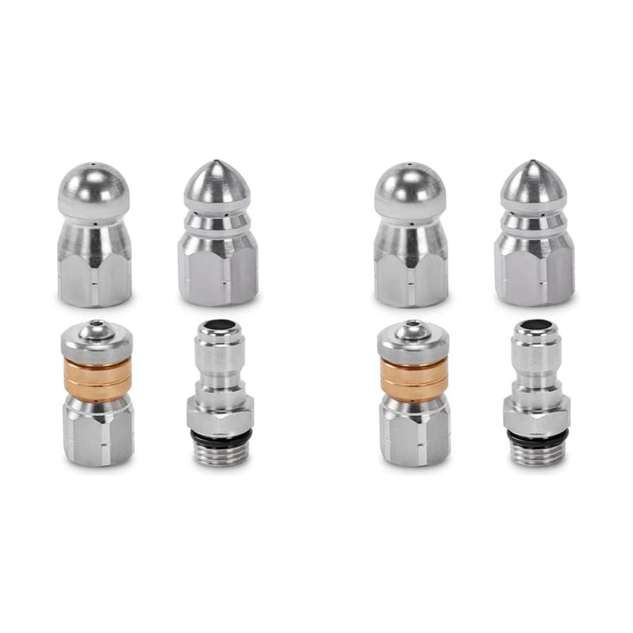 8X Sewer Jetter Nozzle for Pressure Washer,Drain Cleaning Tips,Rotating Button Nose with 1/4 Inch Quick Connect,5000PSI