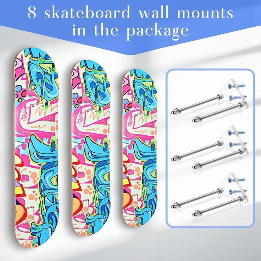 12Pcs Skateboard Hanger, Skateboard Wall Mount Wall Hanger Rack Storage Display Holder for Skateboards Deck Display