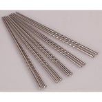 5-Pack Stainless Steel Chopsticks | Reusable Korean & Chinese Style Metal Chopsticks | 22cm Silver Anti-Slip Dining Utensils - 5 Pairs