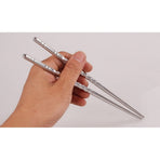 5-Pack Stainless Steel Chopsticks | Reusable Korean & Chinese Style Metal Chopsticks | 22cm Silver Anti-Slip Dining Utensils - 5 Pairs