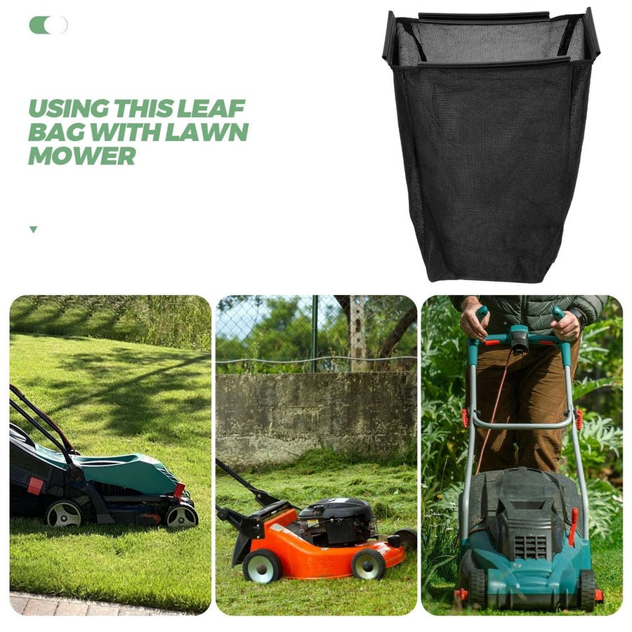 Universal Black Nylon Lawn Mower Grass Catcher Bag with Adjustable Drawstring for Easy Fit and Use