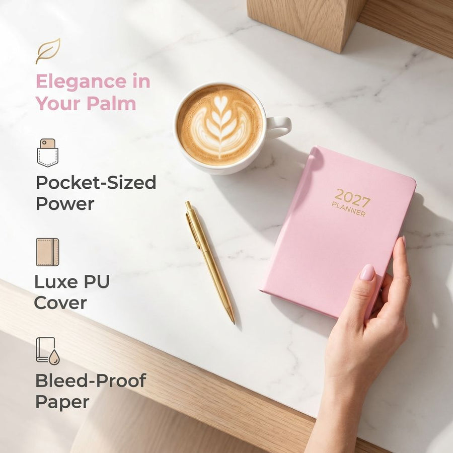 2027 Daily Agenda Notebook with Ink-Resistant Pages for Office and Personal Use