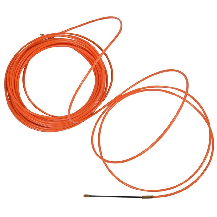 2 Pcs 4mm 15 Meter Orange Guide Device Nylon Electric Cable Push Pullers Duct Snake Rodder Fish Tape Wire