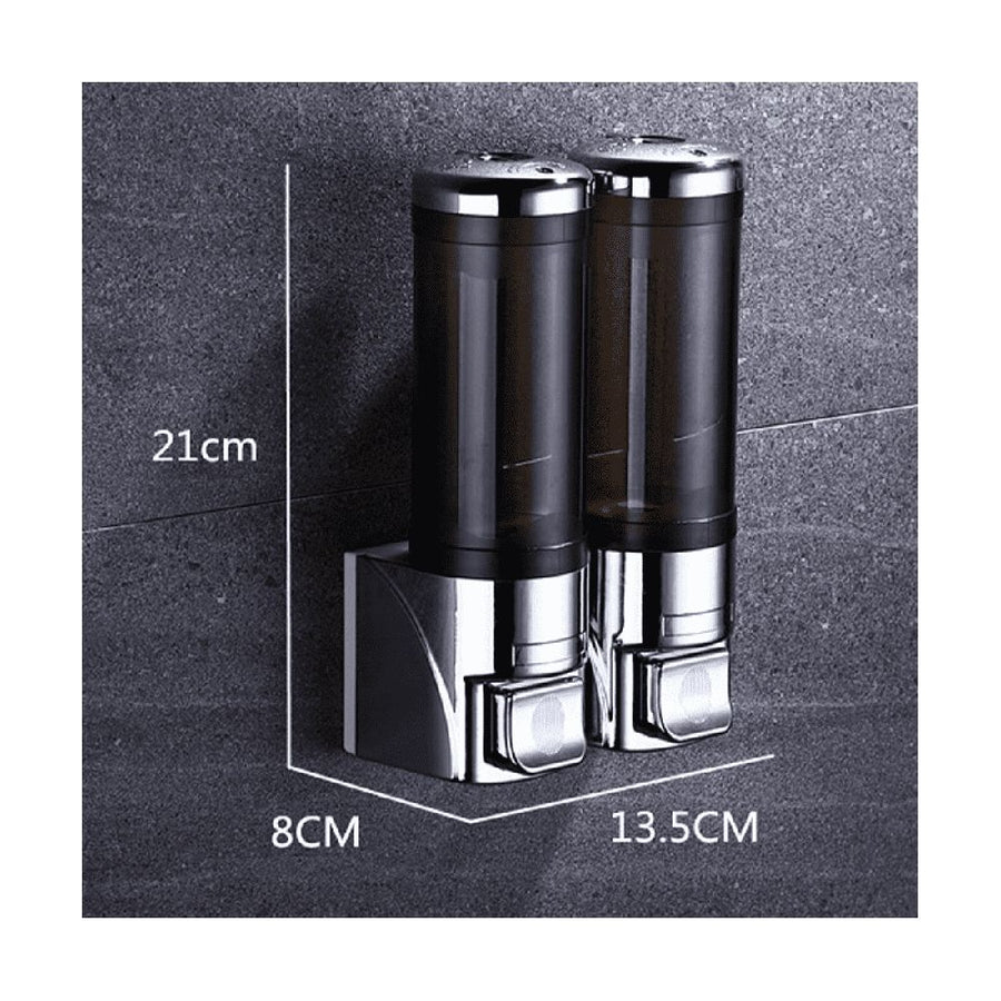 Adhesive Soap Dispenser 300ML Drill Free Wall Mount,Manual Dispenser Shampoo Shower for Kitchen Bathrooms
