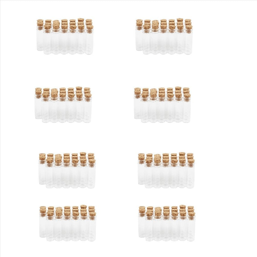 160Pcs 11X32mm Tiny Mini Empty Clear Cork Glass Bottles Vials 2Ml