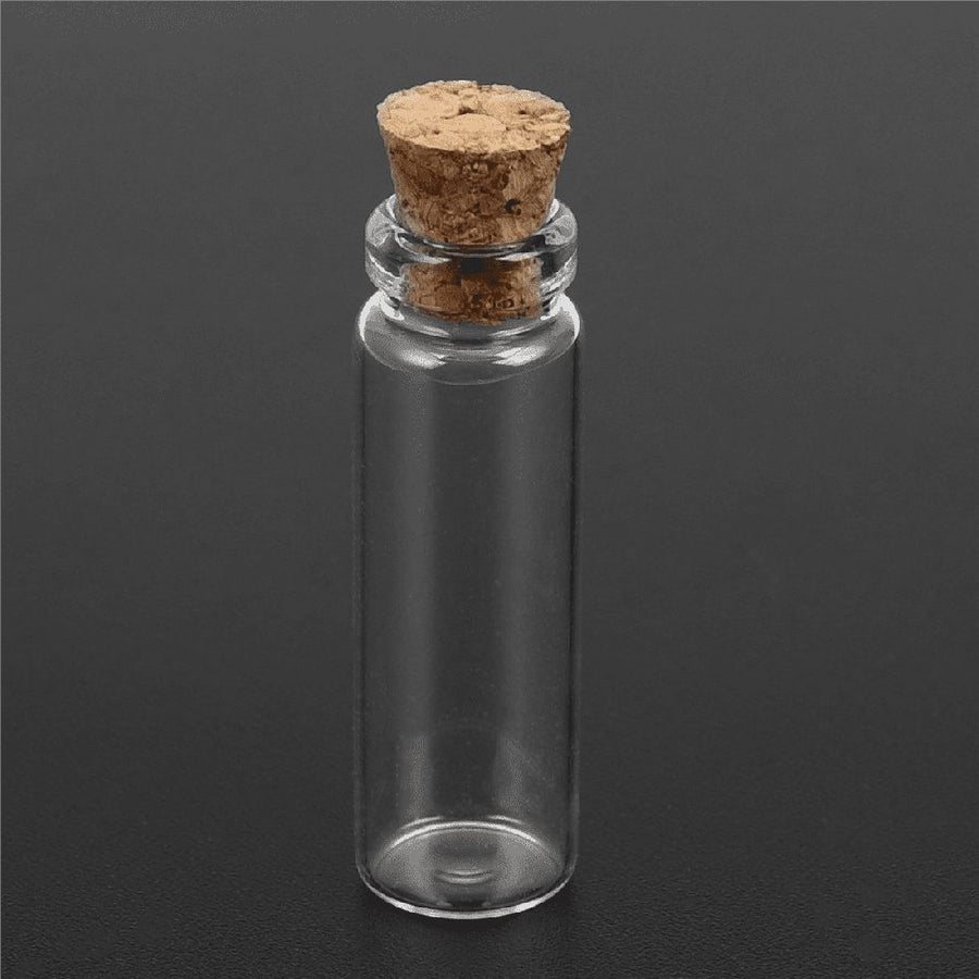 160Pcs 11X32mm Tiny Mini Empty Clear Cork Glass Bottles Vials 2Ml