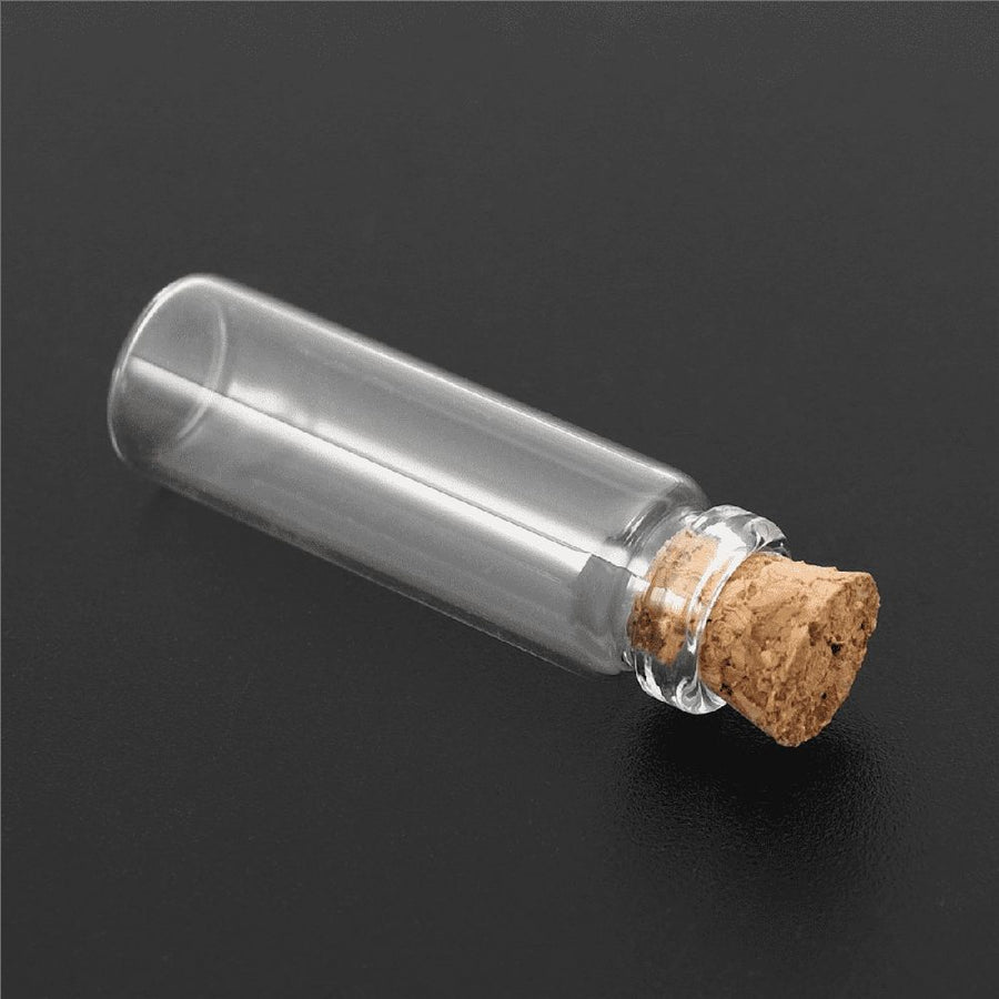 160Pcs 11X32mm Tiny Mini Empty Clear Cork Glass Bottles Vials 2Ml