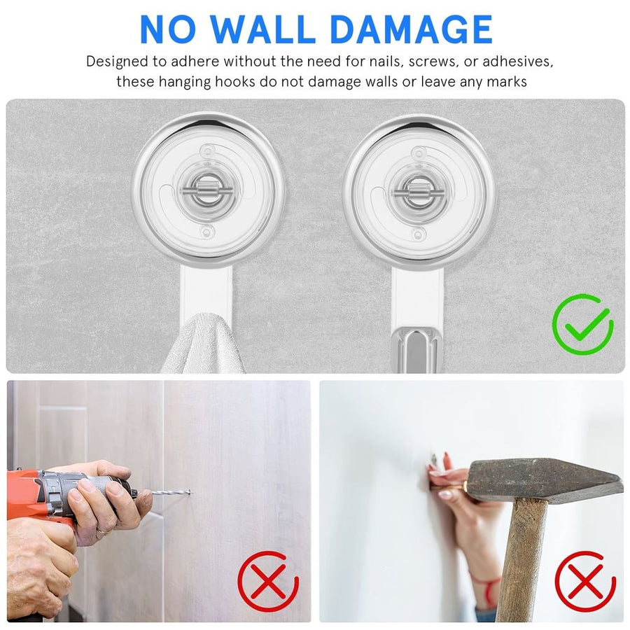 2 Pack Heavy Duty Large Cup Hooks for Home and Bathroom Use, Easy to Remove, No Damage, Plastic Design