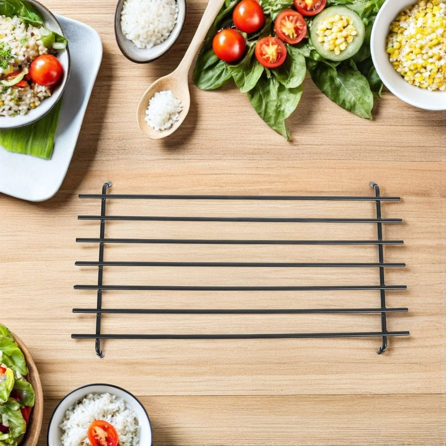 Metal Heat Resistant Trivet for Kitchen Countertop Hot Pan Protection Black
