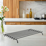 Metal Heat Resistant Trivet for Kitchen Countertop Hot Pan Protection Black