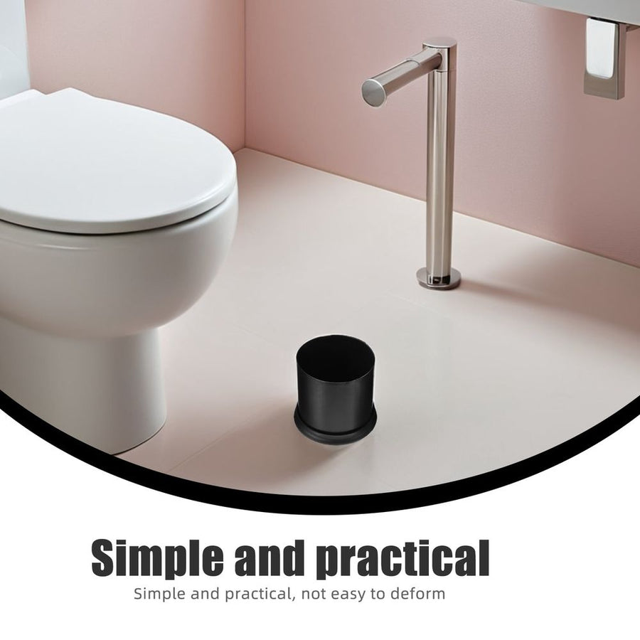 Plastic Toilet Brush Stand Stylish Black Bathroom Accessory 6Pcs