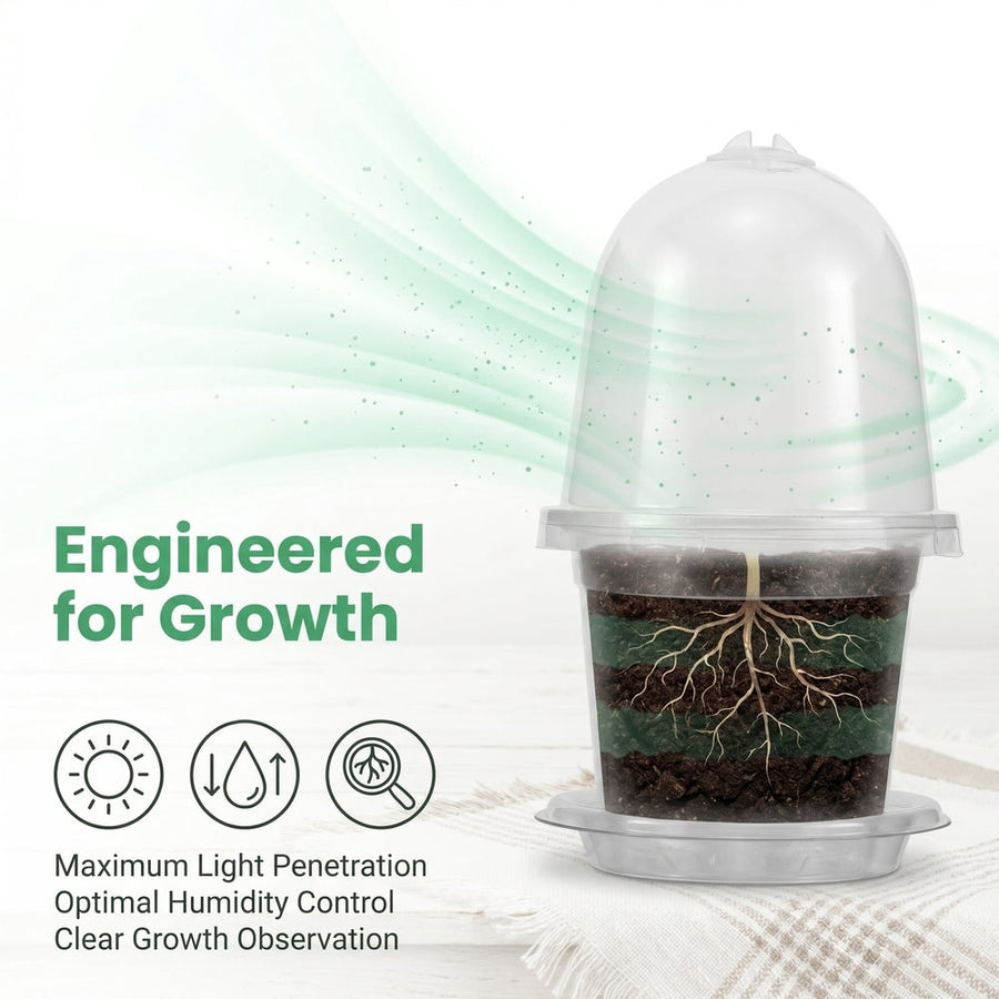 Transparent Plant Germination Cups, Pet, Humidity Dome, Home Gardening, 10Pcs