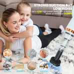Compact Cordless Vacuum Cleaner with High-Power , ABS, White - Portable Car and Home Use