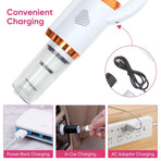 Compact Cordless Vacuum Cleaner with High-Power , ABS, White - Portable Car and Home Use