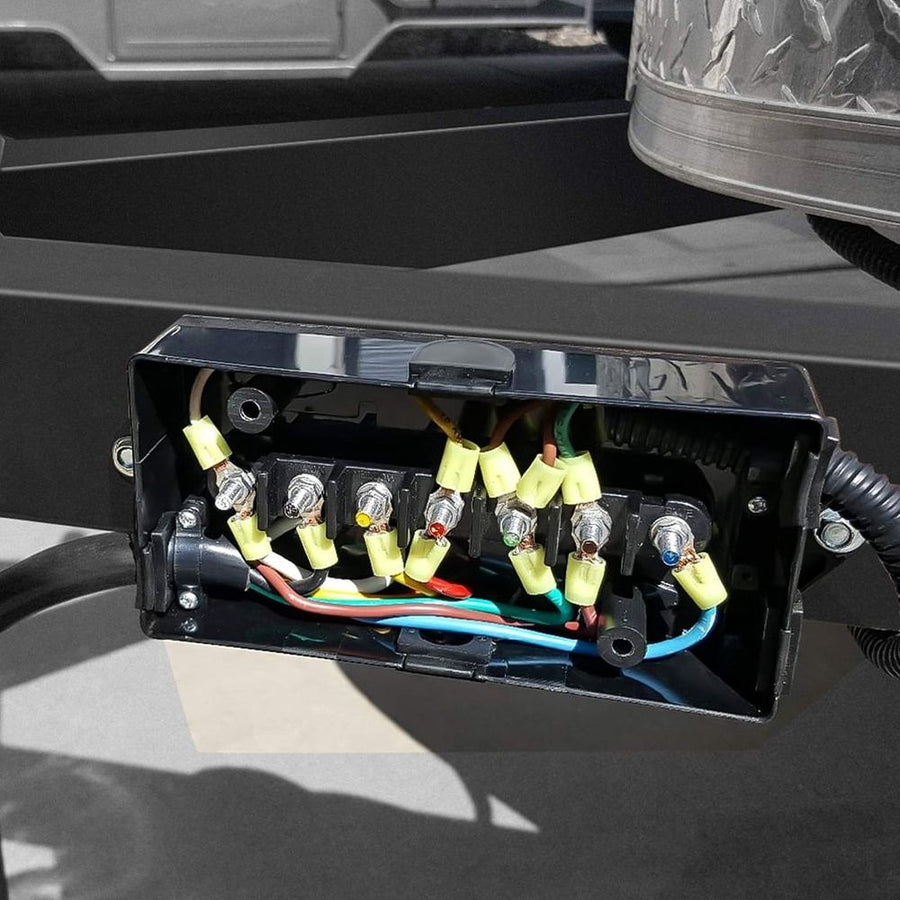 Weatherproof Electrical Connection Box for Trailer Cord, Camper Trailer Connector, 1 Set