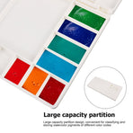 White Plastic Folding Paint Palette with 30 Compartments, Portable, and Ideal for Artists and Painting Projects