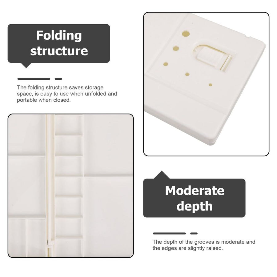 White Plastic Folding Paint Palette with 30 Compartments, Portable, and Ideal for Artists and Painting Projects