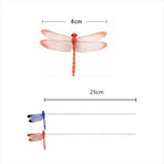 24Pcs 3D Dragonfly Garden Decor Dragon Fly Stakes Dragonflies Ornaments Patio Decoration