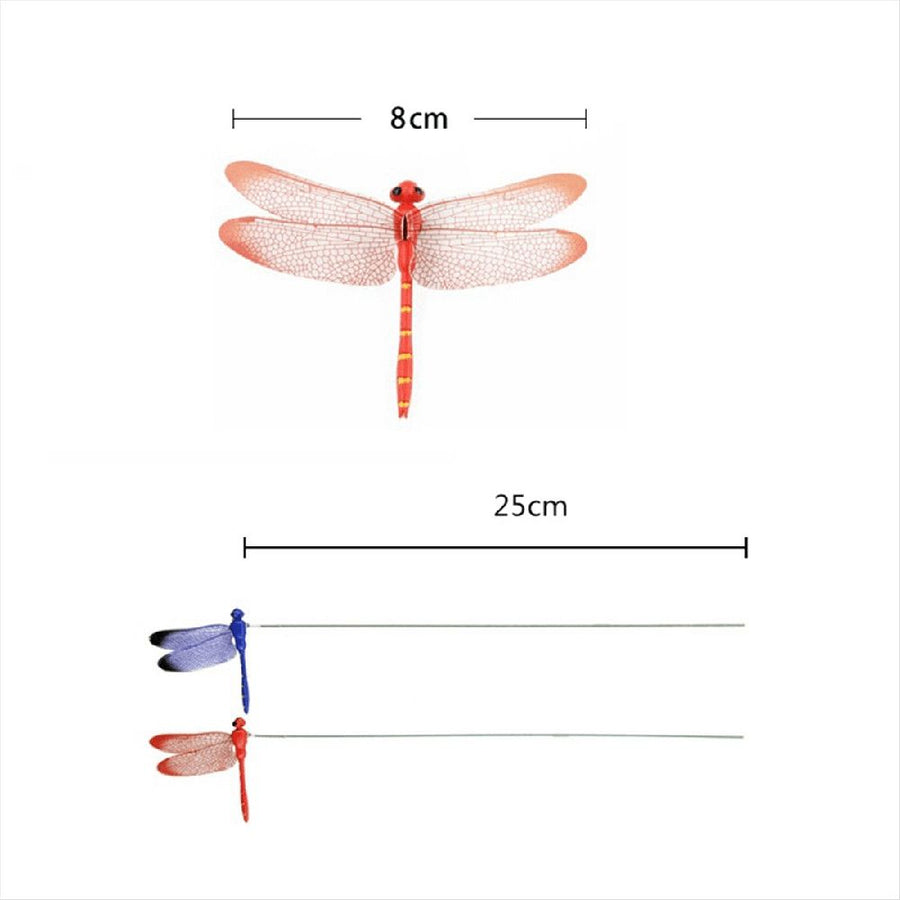 24Pcs 3D Dragonfly Garden Decor Dragon Fly Stakes Dragonflies Ornaments Patio Decoration