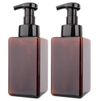 2 Pack Foaming Soap Dispenser 15Oz Refillable Foam Liquid Hand Soap Empty Pump Bottle Container - Brown 450Ml