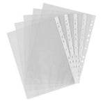 100pcs A4 PP Punched Punch Pockets Folders Filing Wallets Sleeves Bag Transparent 0.03mm