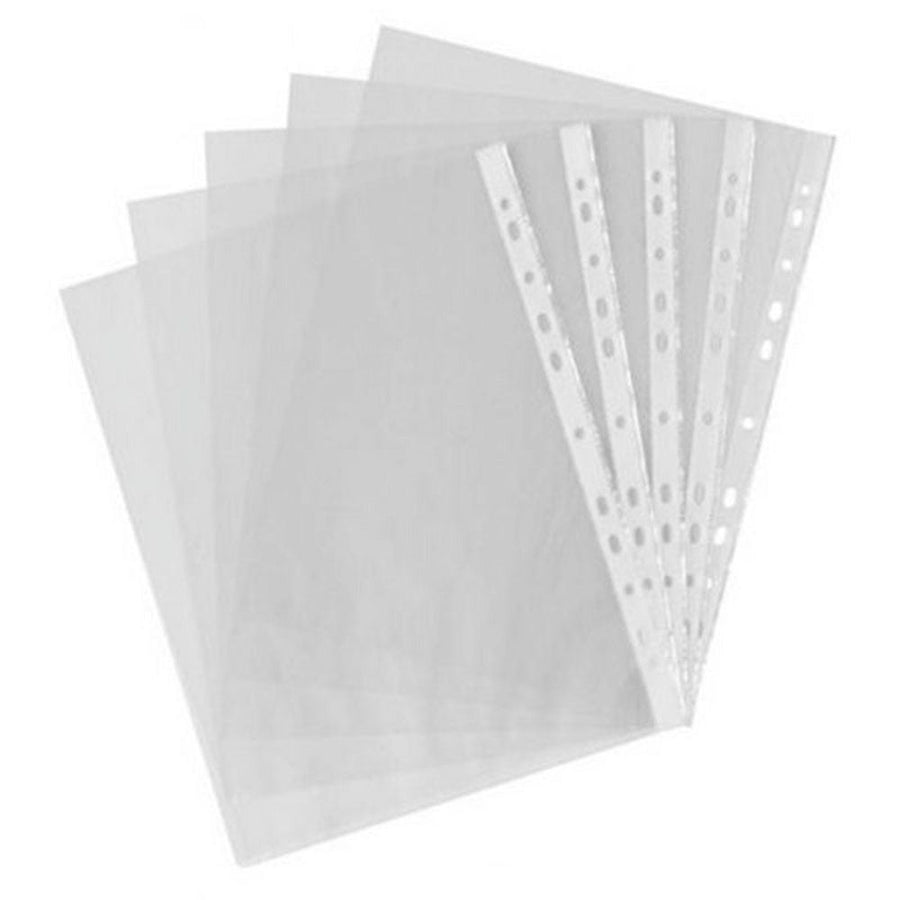 100pcs A4 PP Punched Punch Pockets Folders Filing Wallets Sleeves Bag Transparent 0.03mm