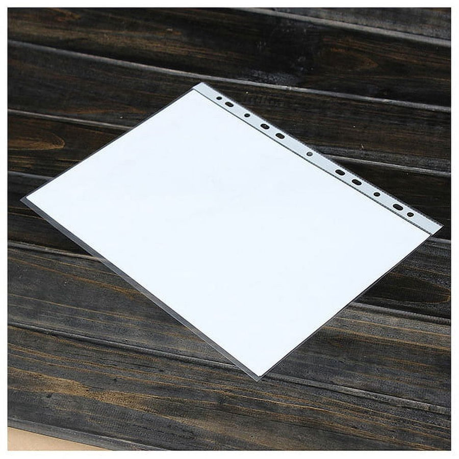 100pcs A4 PP Punched Punch Pockets Folders Filing Wallets Sleeves Bag Transparent 0.03mm