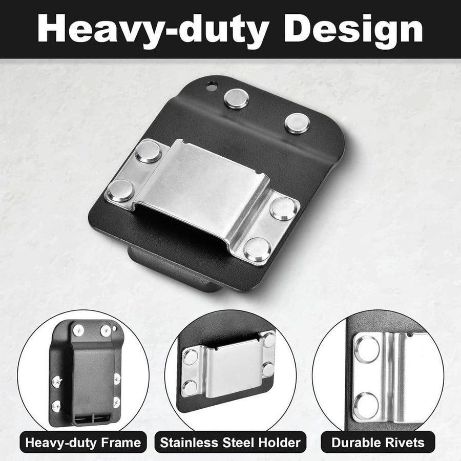 Heavy Duty Metal Tape Measure Belt Clip, One Hand Quick Release Measuring Tape Holder Fits Up To 2 Inch Work Belts