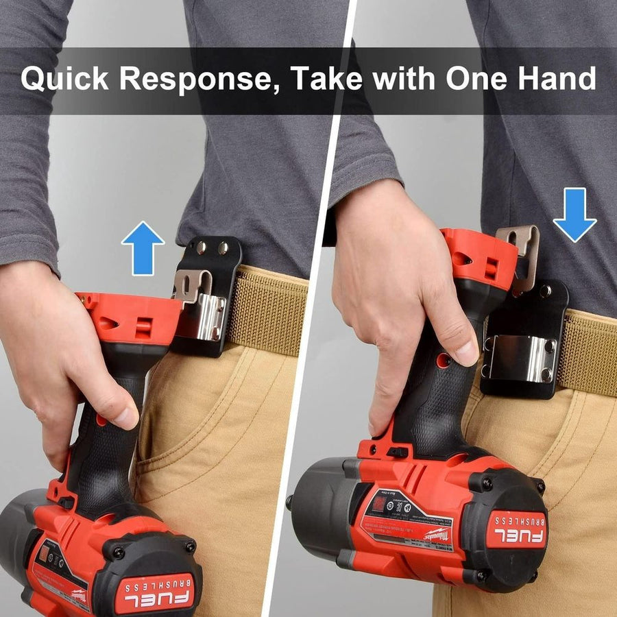 Heavy Duty Metal Tape Measure Belt Clip, One Hand Quick Release Measuring Tape Holder Fits Up To 2 Inch Work Belts