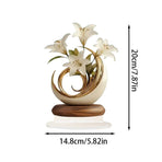 Curved Acrylic Lily Floral Desktop Ornament, Modern Geometric Tabletop Decor For Home Office Holiday Gift