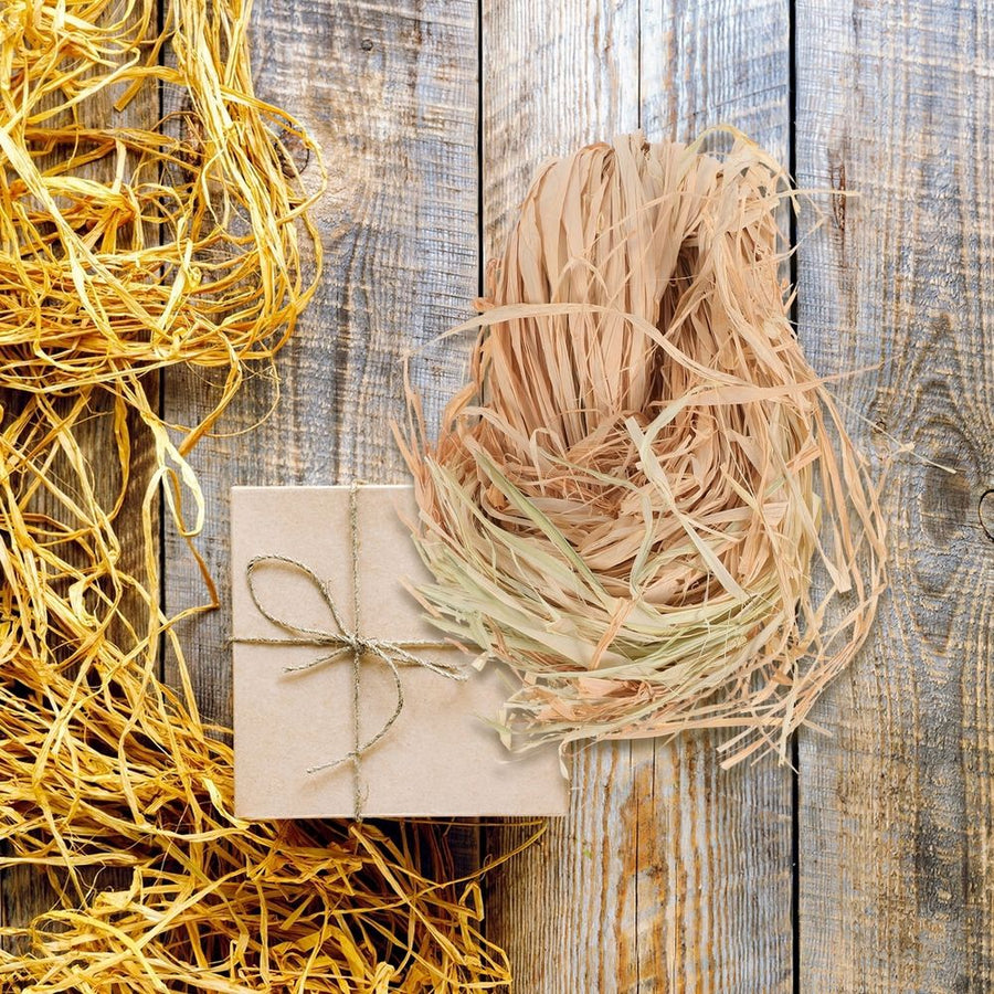 Beige Raffia Grass Ribbon for Crafting, Wrapping, Florist Supplies, and Handmade Decoration Projects